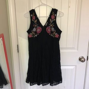 Black dress with flower detailing